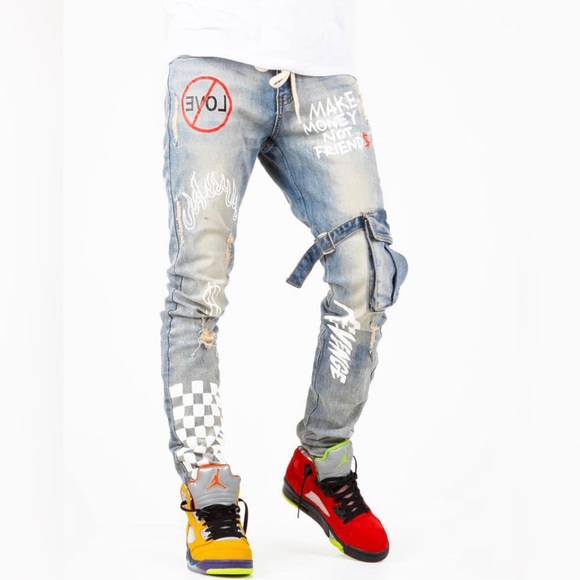 THRT DENIM CARGO REVENGE 2.0 Lightwash Skinny Jeans - Picture 2 of 5